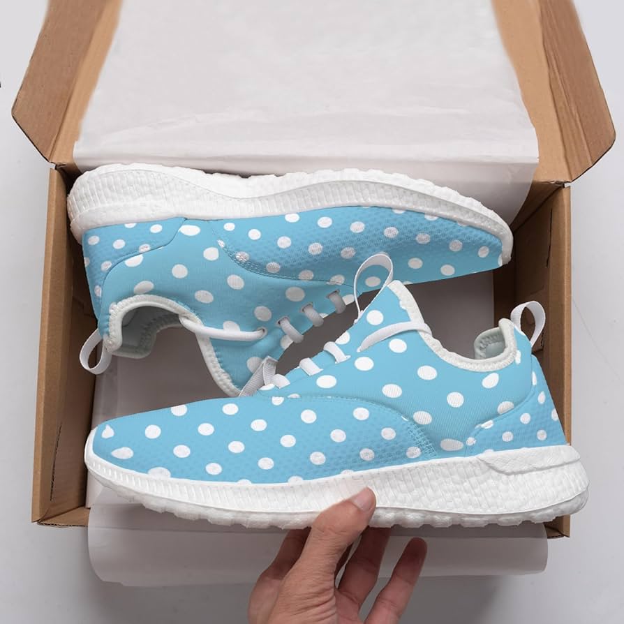 Amazon.co.jp: スニーカー 水色 ブルー ドット柄 水玉 メンズ